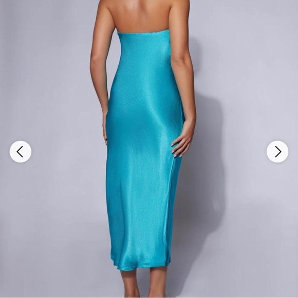 Meshki Blue Satin Dress NWT 🦋 - Picture 2 of 3